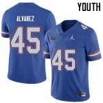 Youth Florida Gators #45 Carlos Alvarez NCAA Jordan Brand Royal Authentic Stitched College Football Jersey ZKE0062AS